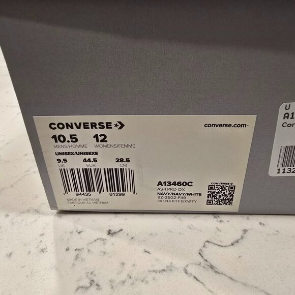 Converse AS-1 PRO OX Unisex Lifestyle Sneakers New Navy White A13460C Mens 10.5 - Picture 8 of 11